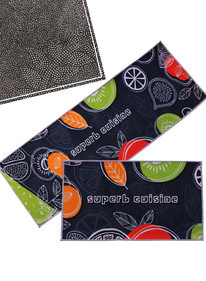 Toshionics 2-in-1 Multipurpose Carpet Kitchen Runner (Pack of 2) | Bedside Runner Rug | Non-Slip Floor Mat for Bedroom, Living Room & Entrance | Soft Absorbent Anti-Skid Carpet Mat (40x60 cm & 40x120 cm) - Image 1